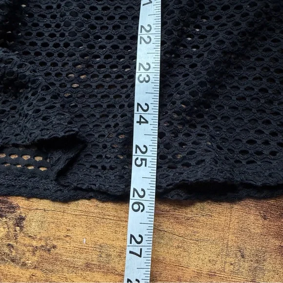 SJS Black Mesh Net Top XL Y2K Fishnet Tee Streetwear Goth Festival - Picture 10 of 10